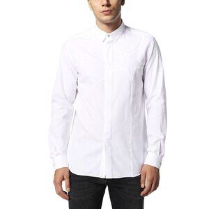 $148 Diesel S-Paris In Shirt In White Long Sleeves Size 2XL